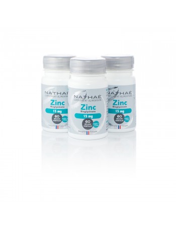 Zinc lot de 3 boites - Bisglycinate 15 mg