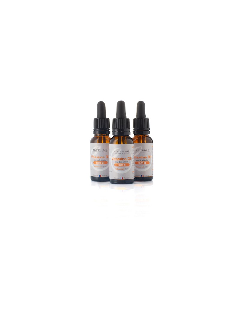 Lot de 3 flacons de vitamine D3